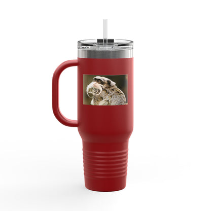 40oz Insulated Travel Mug – Cute Sloth Drinking Coffee Photo