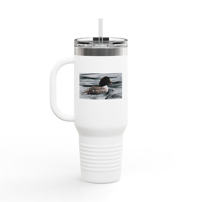 40oz Insulated Travel Mug with Duck Photo – Thermal Tumbler for Birdwatchers & Outdoor Lovers