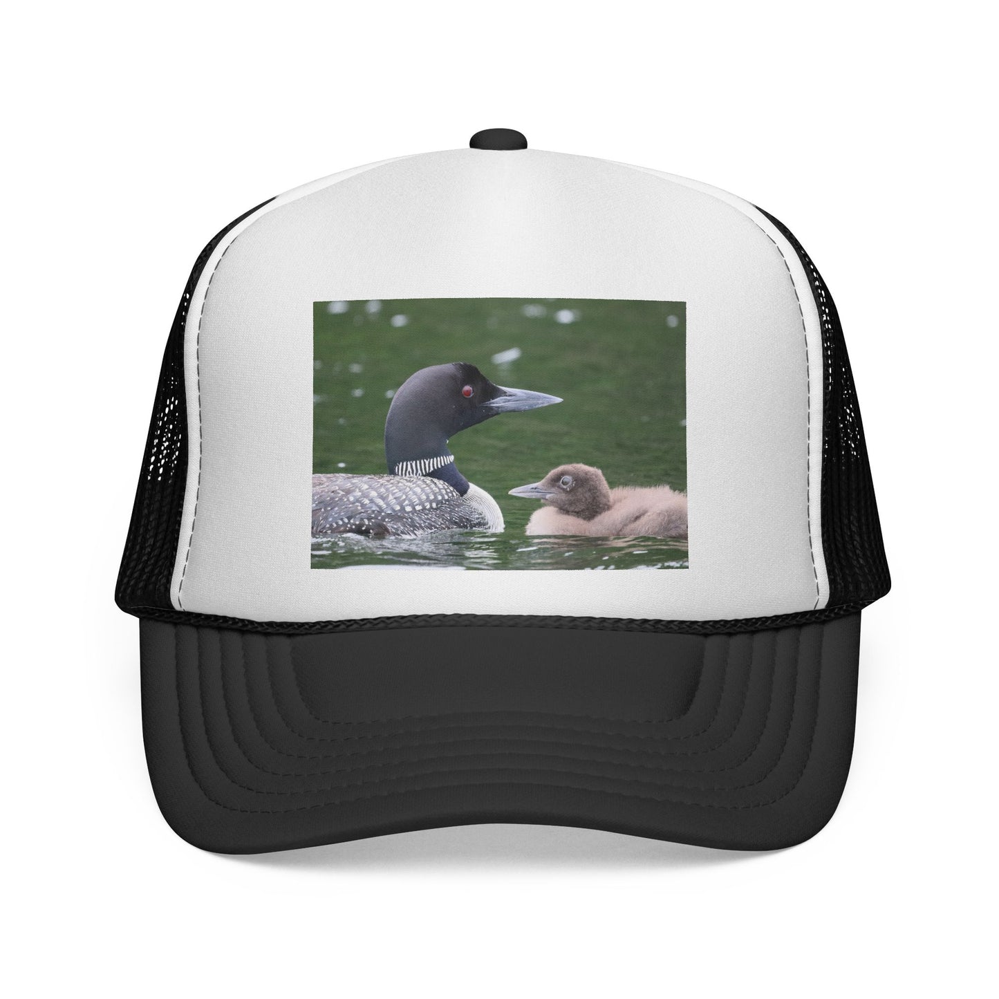 Loon & Chick Trucker Hat — Wildlife Nature Cap for Bird Lovers