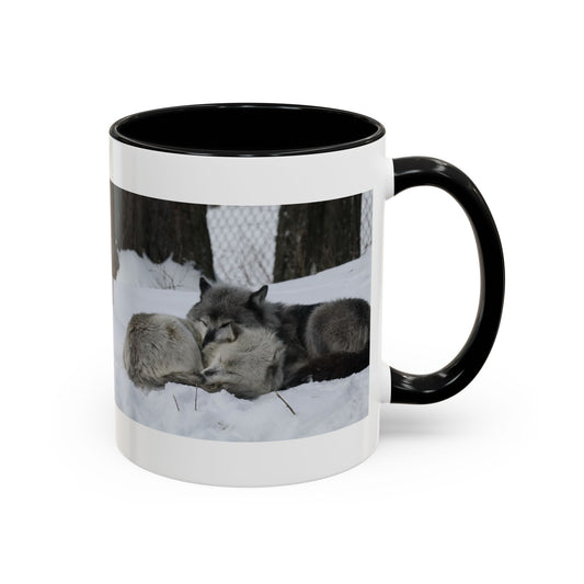 Wolf Pair Accent Coffee Mug – Winter Wildlife Photo Mug (11/15 oz)