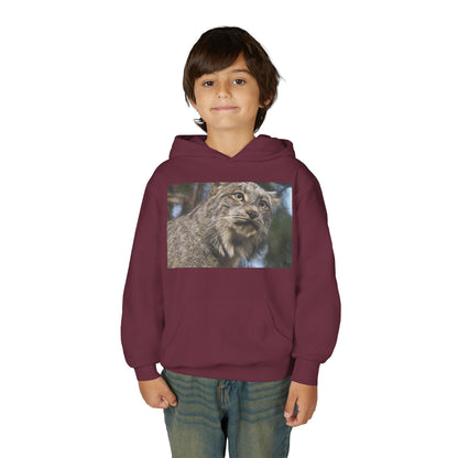 Youth Lynx Hoodie – Realistic Wildcat Photo Pullover for Kids