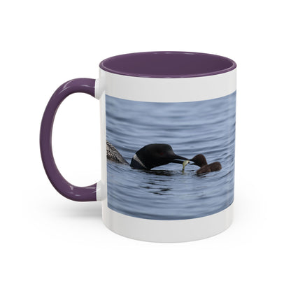 Loon Family Accent Coffee Mug — Scenic Lake Bird Photography (11/15oz)