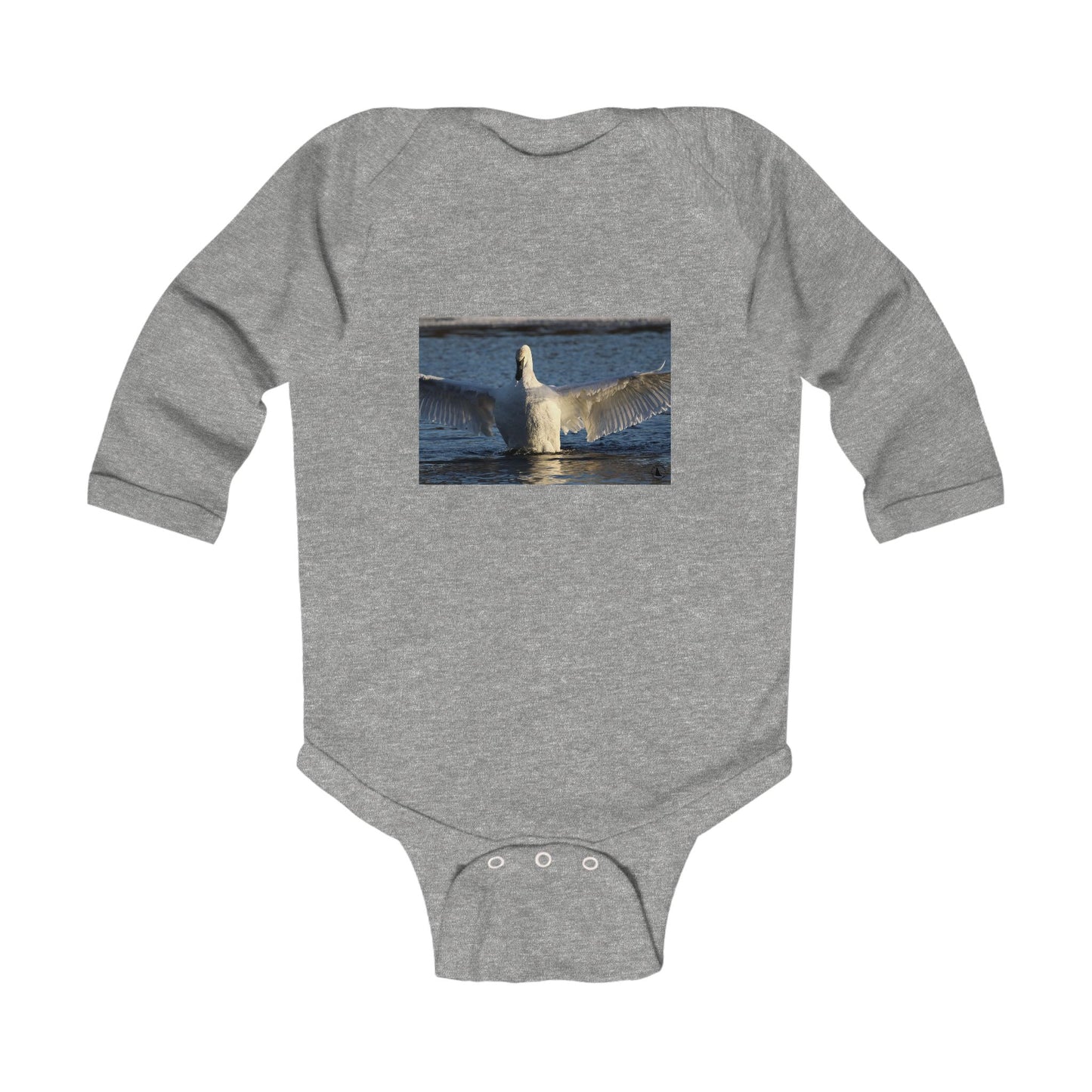 Infant Bodysuit with Swan Photo — Cute Waterfowl Baby Onesie