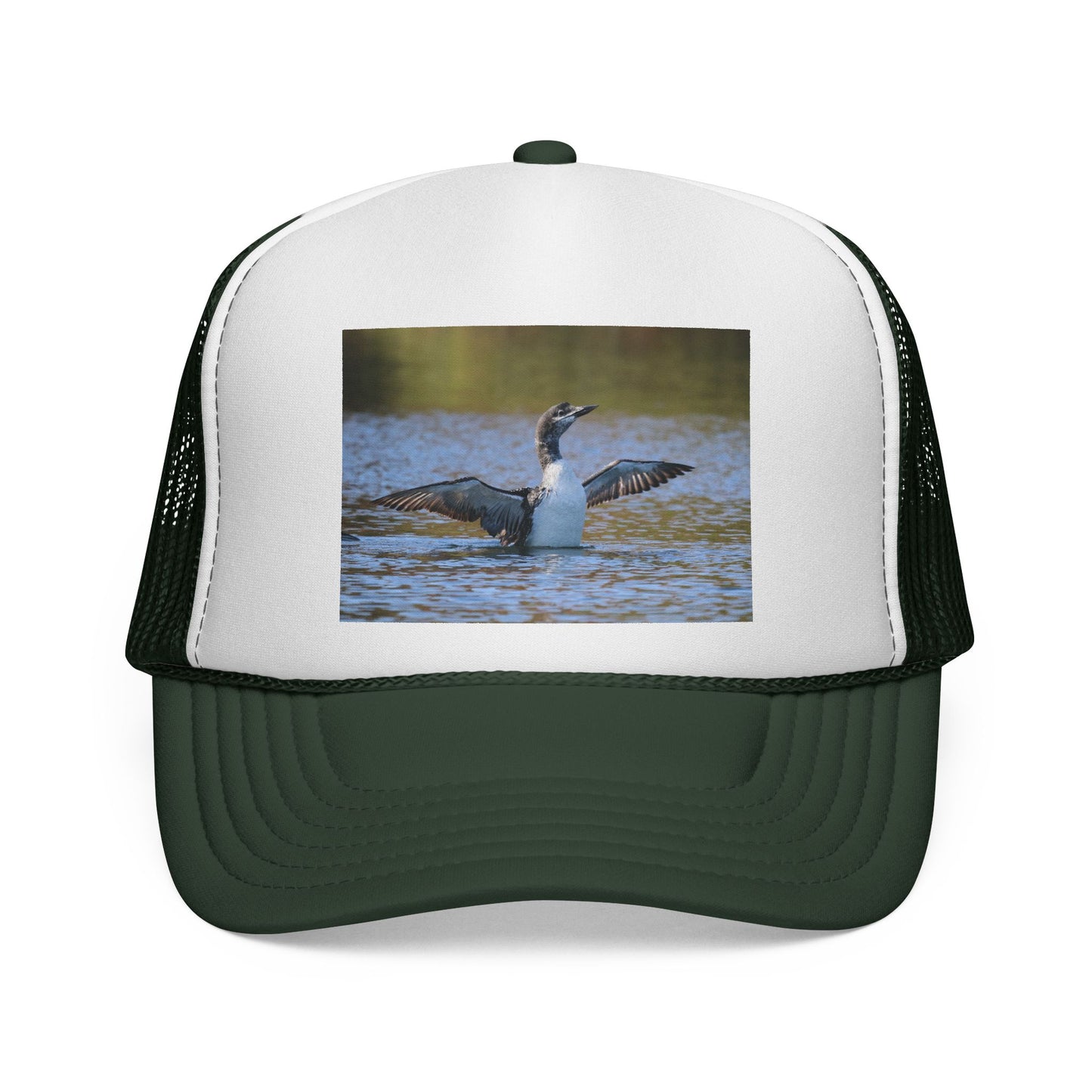Loon Photo Trucker Cap — Vintage Wildlife Birdwatching Hat