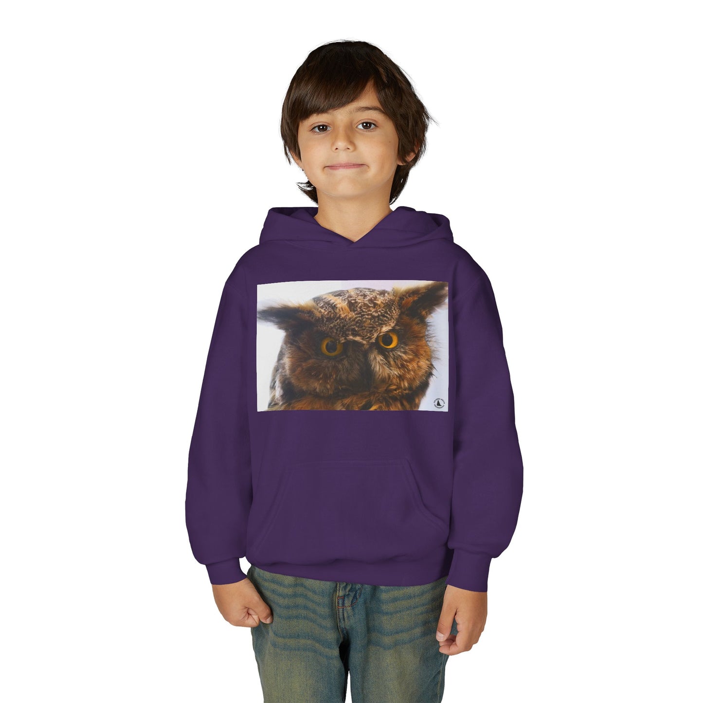 Youth Hoodie with Realistic Owl Art — Cute Kids Animal Pullover
