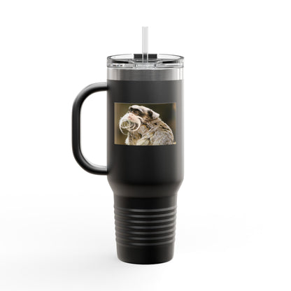 40oz Insulated Travel Mug – Cute Sloth Drinking Coffee Photo
