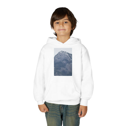 Mountain Peak Youth Hoodie — Winter Snow Scenic Graphic Sweatshirt