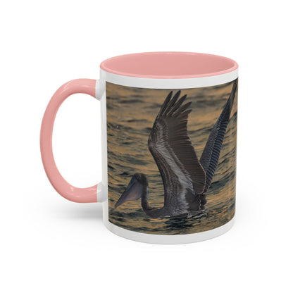 Pelican Sunrise Accent Coffee Mug — 11/15oz Ceramic Mug for Bird Lovers