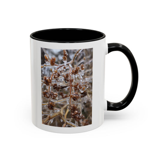 Ice-Coated Berries Accent Coffee Mug (11/15 oz) — Winter Nature Photo