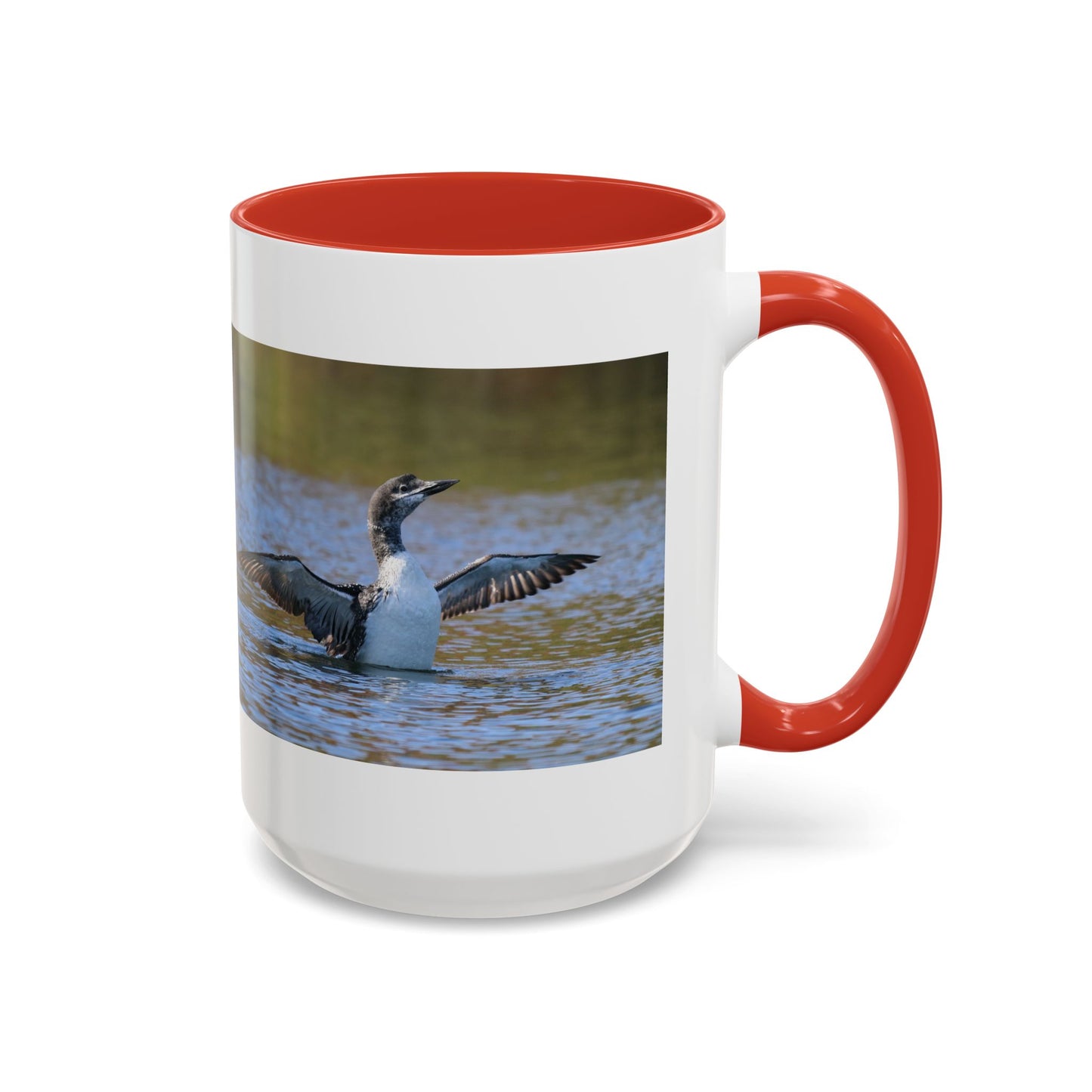Loons in Flight Accent Coffee Mug — Wildlife Bird Photography Drinkware