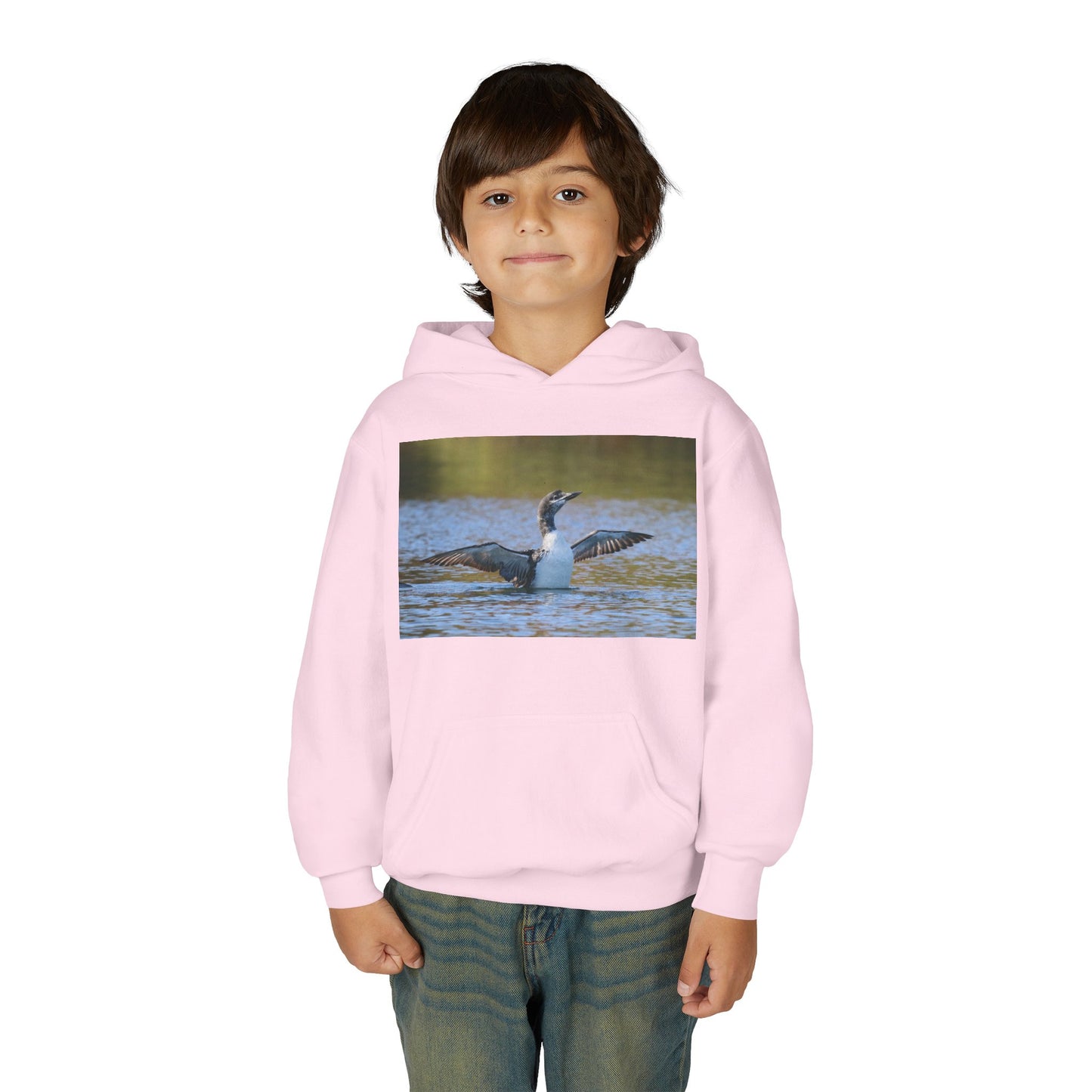 Youth Hoodie with Loon Photo – Nature Birdwatching Pullover