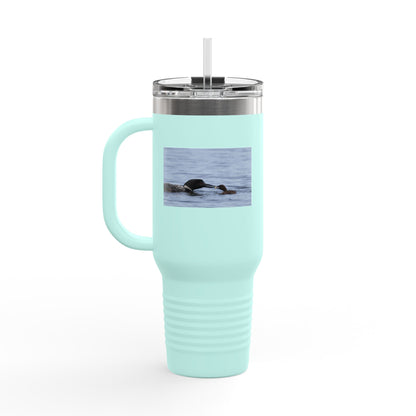 40oz Insulated Travel Mug with Sea Otter Photo – Large Stainless Tumbler for Commuting & Outdoor Adventures