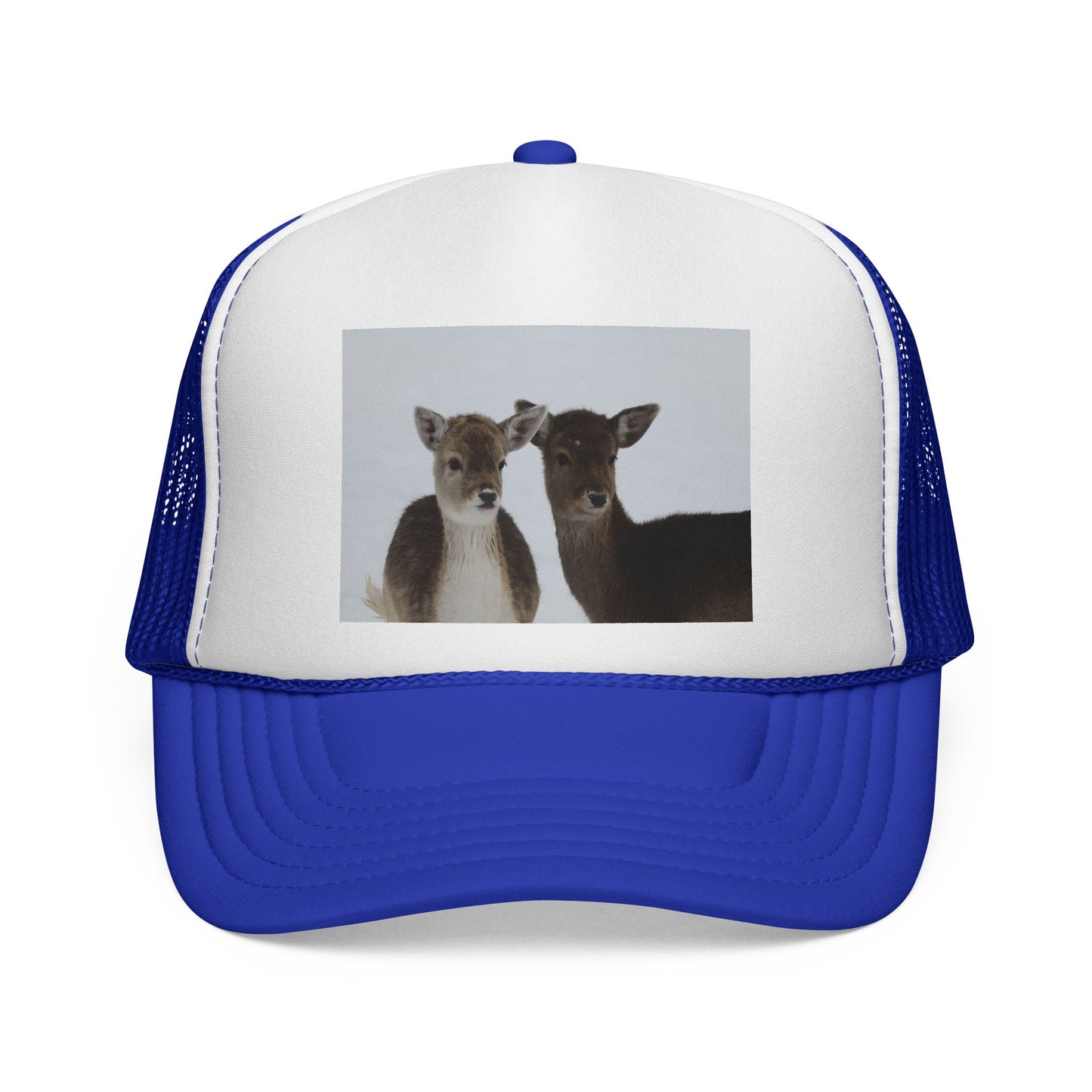 Deer Couple Trucker Cap — Cute Wildlife Snapback Hat