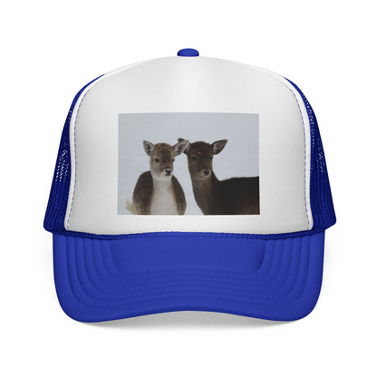 Deer Couple Trucker Cap — Cute Wildlife Snapback Hat