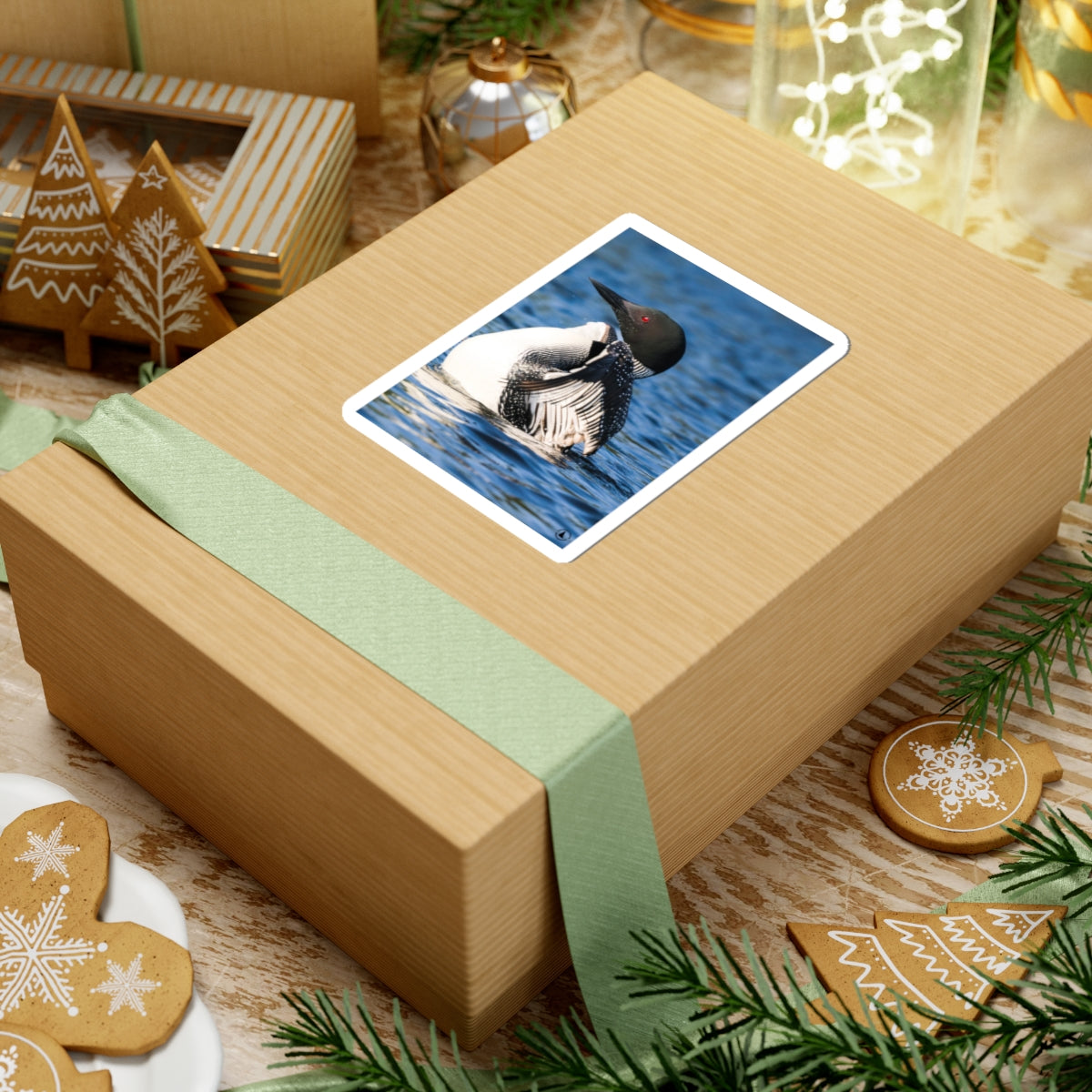 Common Loon Kiss-Cut Sticker — Realistic Loon Photo Waterproof Sticker for Nature Lovers