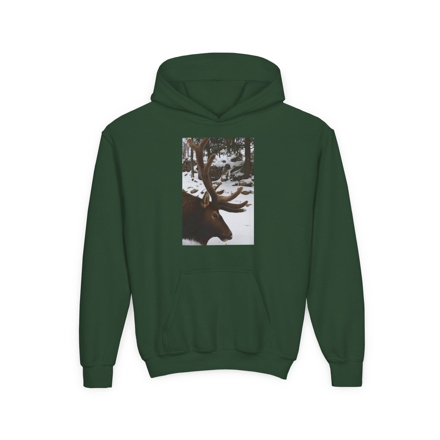 Moose Portrait Hoodie | Youth Hooded Sweatshirt