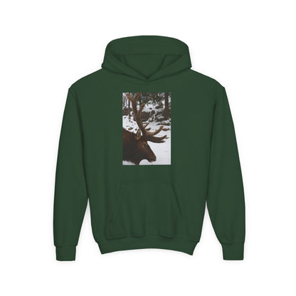 Moose Portrait Hoodie | Youth Hooded Sweatshirt