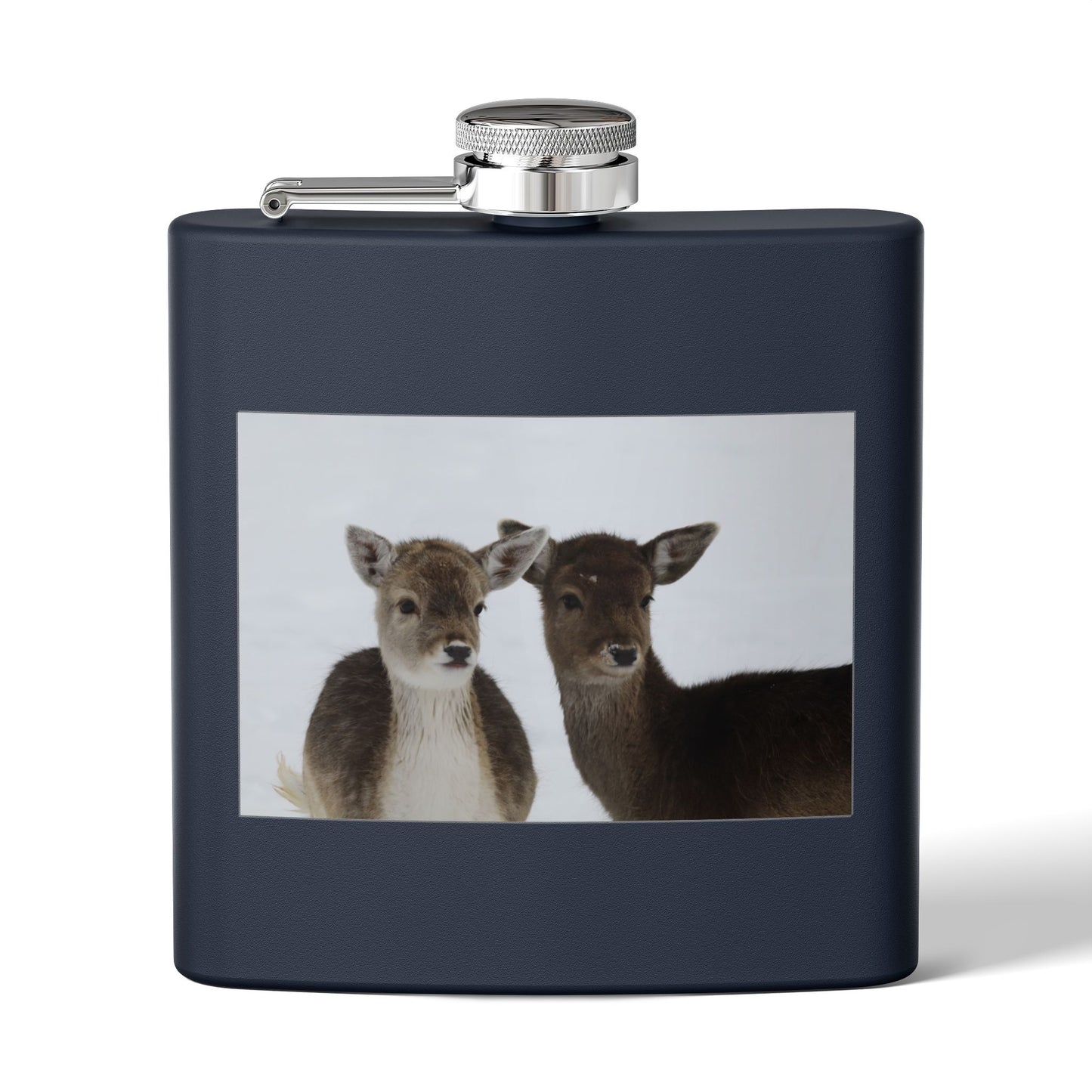 Deer Duo Stainless Steel Flask – 6oz Wildlife Pocket Hip Flask