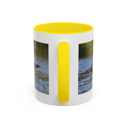Loons in Flight Accent Coffee Mug — Wildlife Bird Photography Drinkware