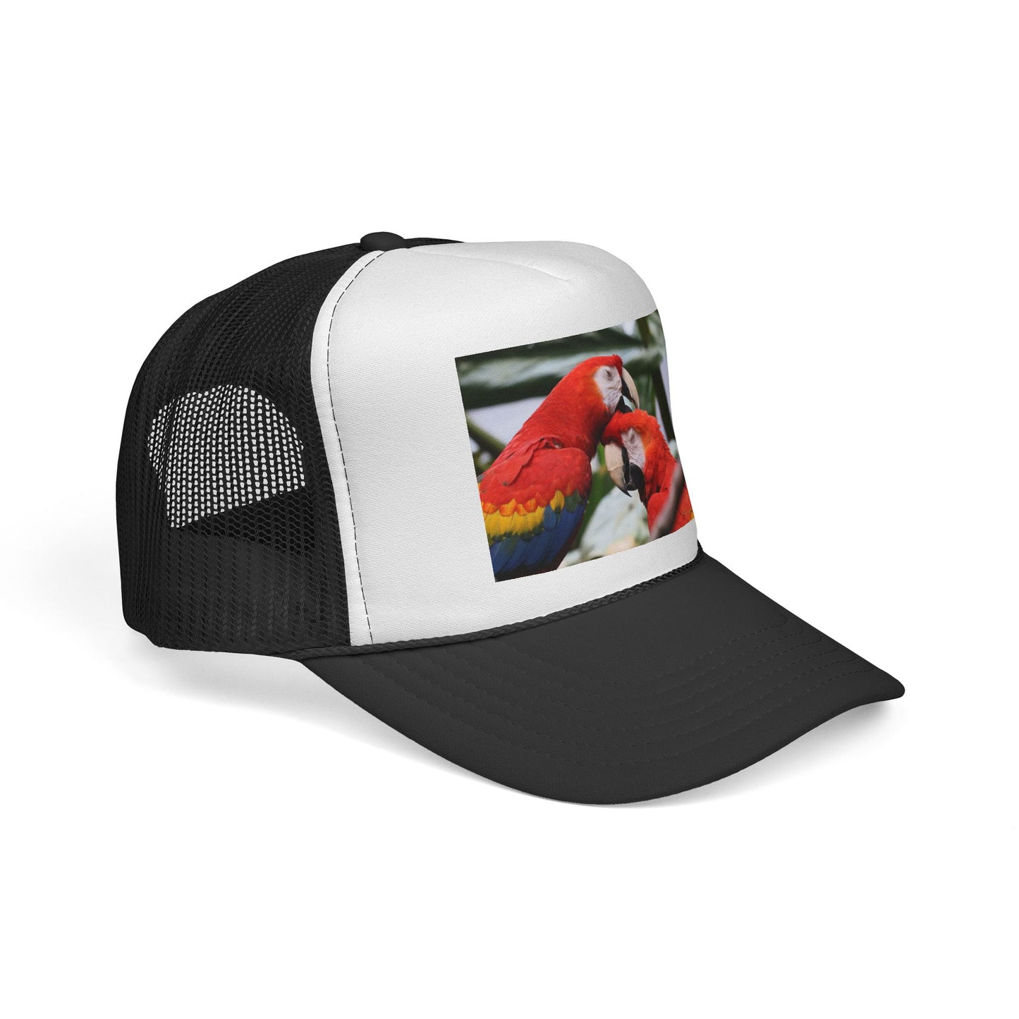 Parrot Love Trucker Cap — Tropical Scarlet Macaw Mesh Hat