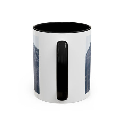 Mountain Peak Accent Coffee Mug – Snowy Forest Photo 11oz/15oz
