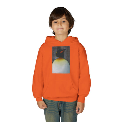 Penguin Art Youth Hoodie — Minimalist Royal Penguin Illustration Sweatshirt