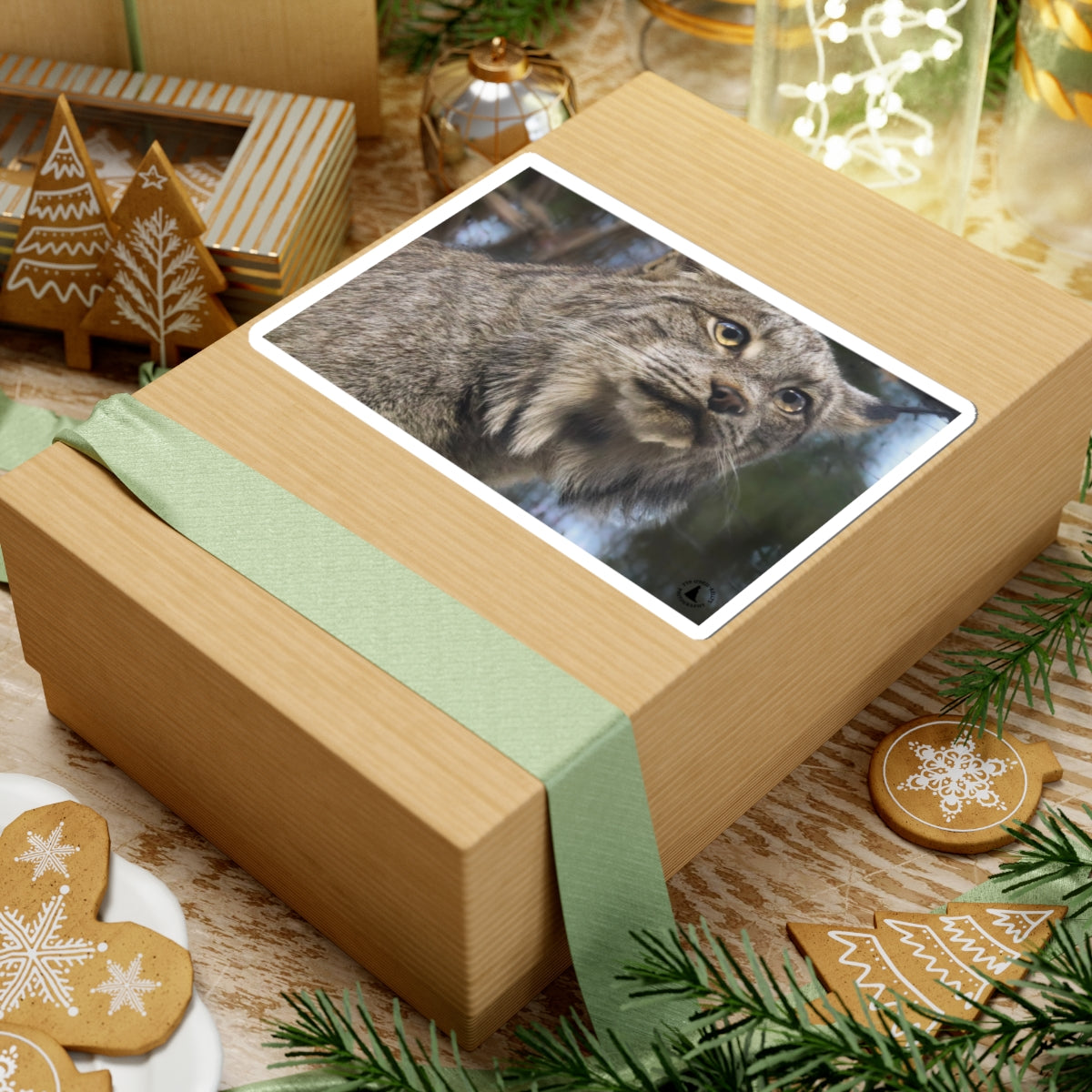 Lynx Photo Kiss-Cut Sticker — Realistic Wild Cat Laptop Decal