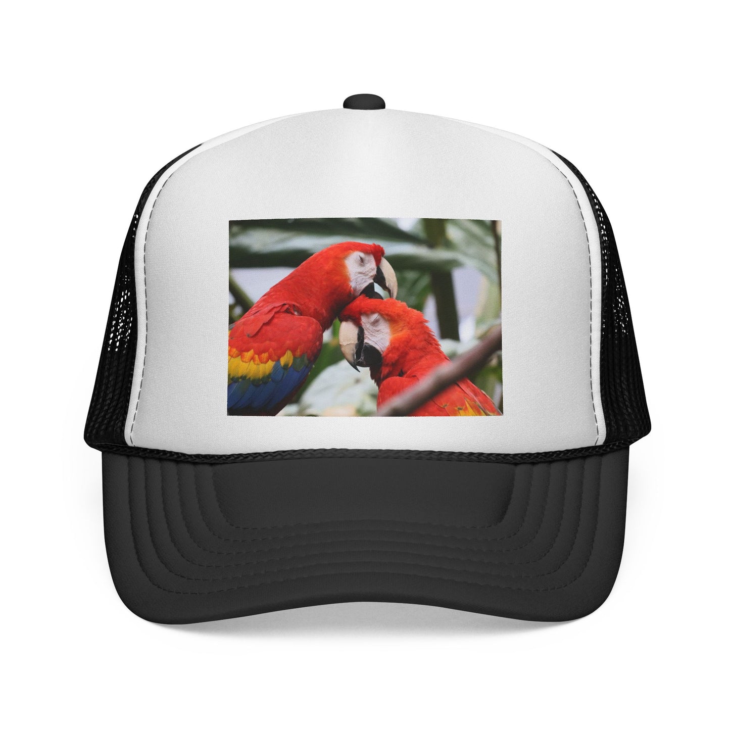 Parrot Love Trucker Cap — Tropical Scarlet Macaw Mesh Hat
