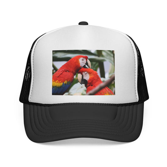 Parrot Love Trucker Cap — Tropical Scarlet Macaw Mesh Hat