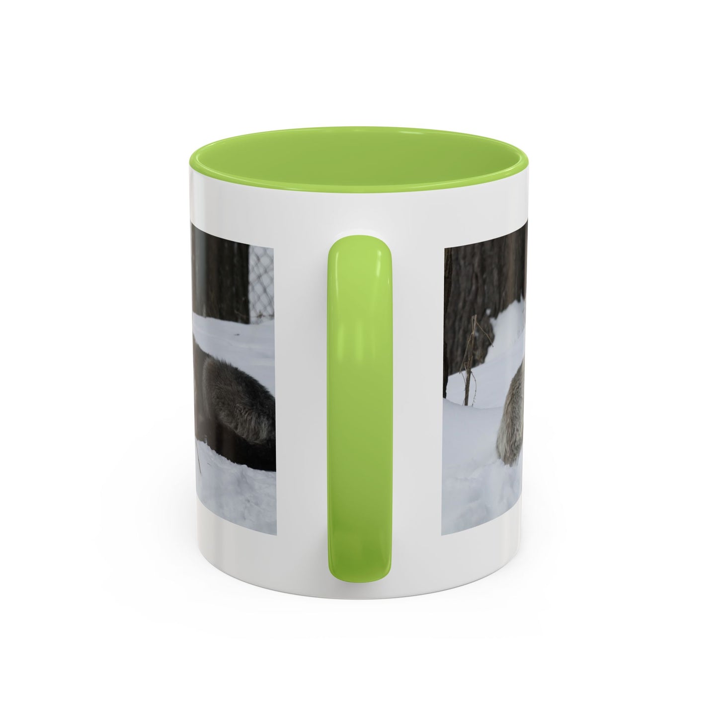 Wolf Pair Accent Coffee Mug – Winter Wildlife Photo Mug (11/15 oz)