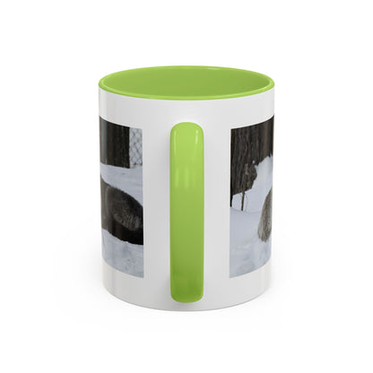 Wolf Pair Accent Coffee Mug – Winter Wildlife Photo Mug (11/15 oz)
