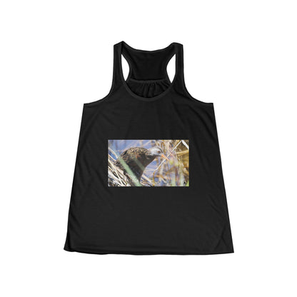 Raven in Reeds Women's Racerback Tank — Nature Bird Photography Tee