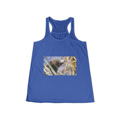 Raven in Reeds Women's Racerback Tank — Nature Bird Photography Tee