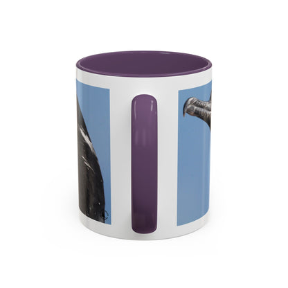 Cormorant Accent Coffee Mug — Blue Bird Portrait Ceramic Tea Cup (11/15oz)