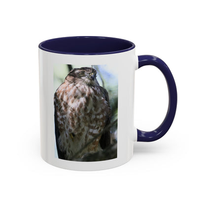 Hawk Photo Accent Coffee Mug — Birdwatcher Gift, 11/15oz