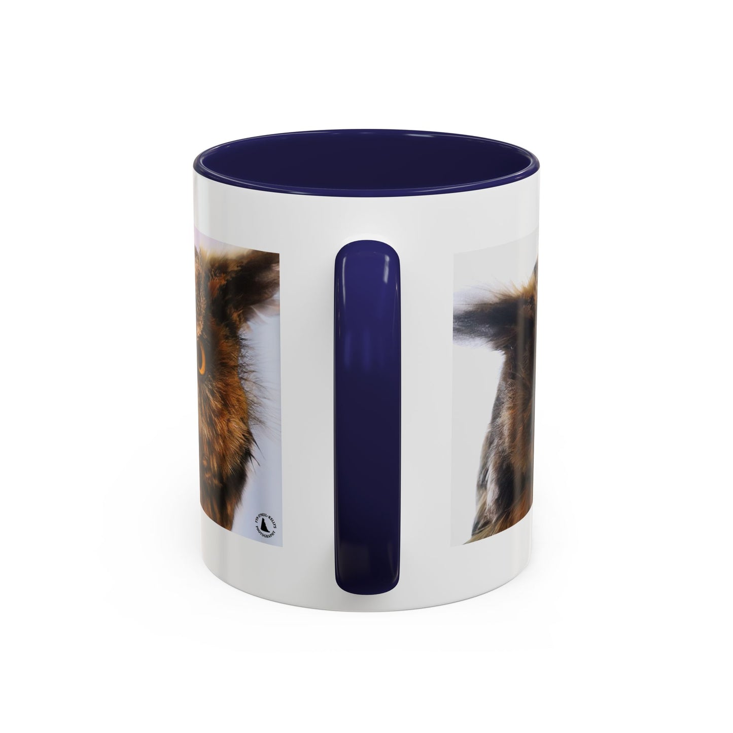 Owl Accent Coffee Mug – Realistic Great Horned Owl Photo (11/15 oz)