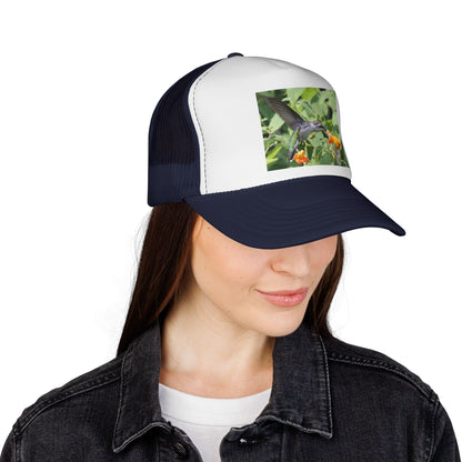 Hummingbird Photo Trucker Cap — Nature Wildlife Mesh Hat