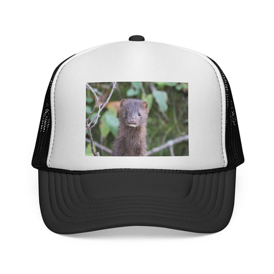 Mink Photo Trucker Cap — Cute Wildlife Mesh Hat for Nature Lovers