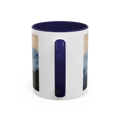 Mountain Sunrise Accent Coffee Mug — Scenic Snow Peak Photo (11/15oz)