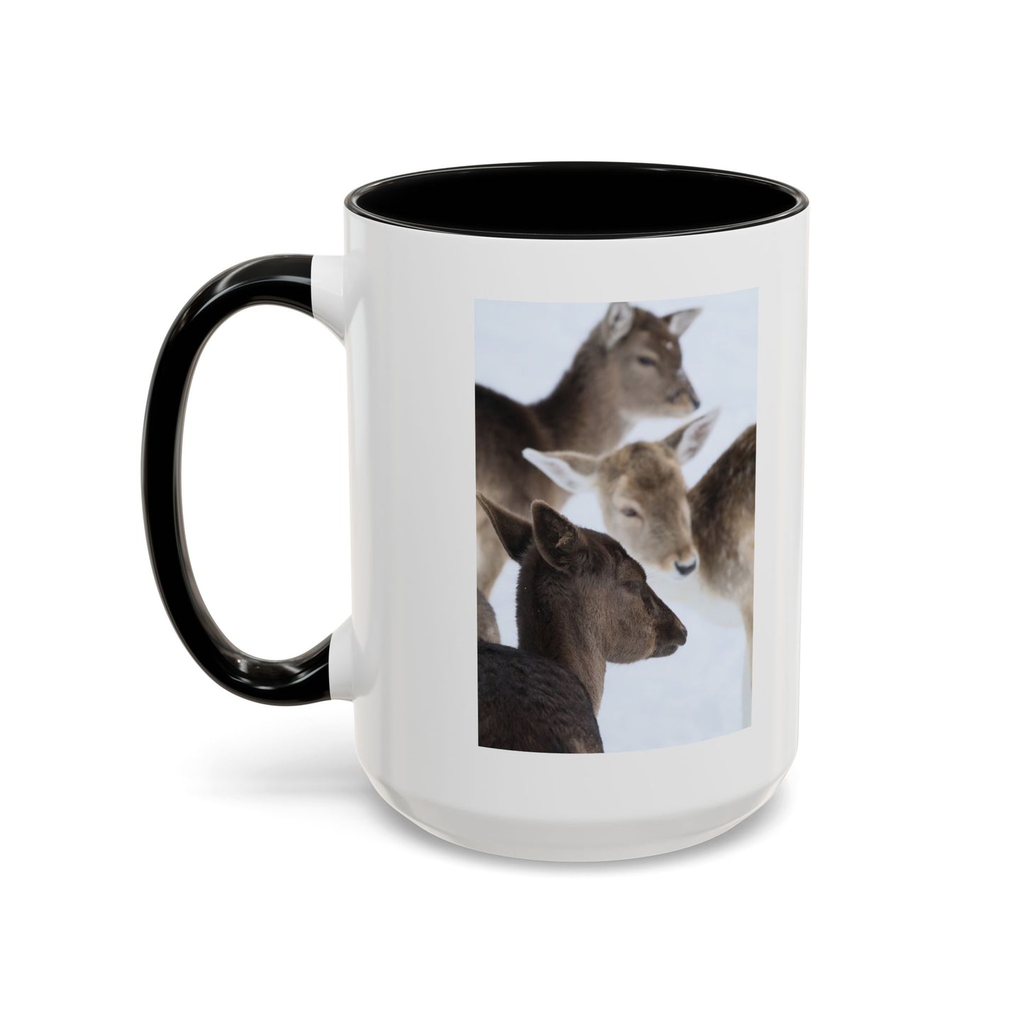 Deer Herd Accent Coffee Mug — Wildlife Photo Ceramic Mug (11/15oz)