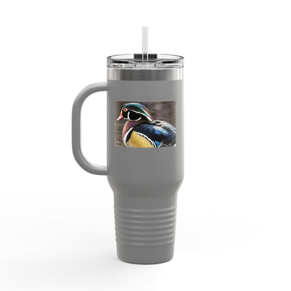 Wood Duck 40oz Insulated Travel Mug — Large Stainless Tumbler with Handle
