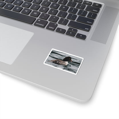 Kiss-Cut Sticker — Realistic Duck on Water Photograph | Waterproof Laptop Decal