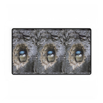 Bird Nest Trio Desk Mat — Cute Chick in Tree Hole XXL Mousepad