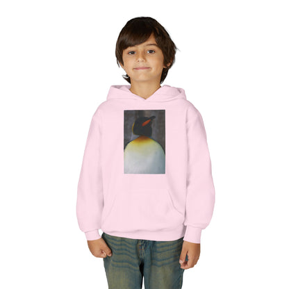 Penguin Art Youth Hoodie — Minimalist Royal Penguin Illustration Sweatshirt