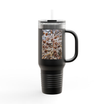 40oz Insulated Travel Mug with Frosted Branch Photo – Large Stainless Steel Tumbler