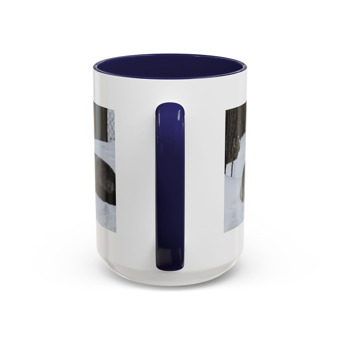 Wolf Pair Accent Coffee Mug – Winter Wildlife Photo Mug (11/15 oz)