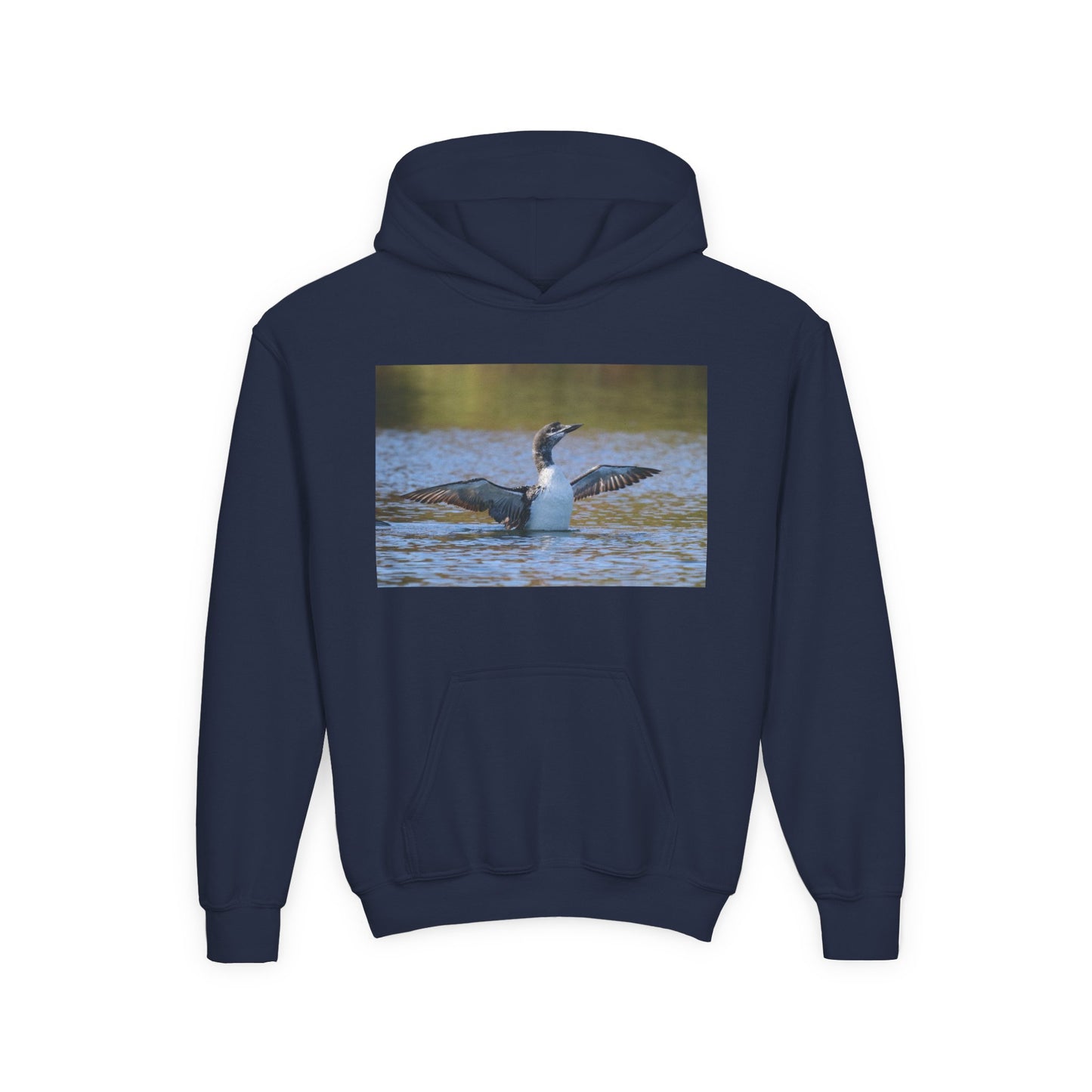 Youth Hoodie with Loon Photo – Nature Birdwatching Pullover