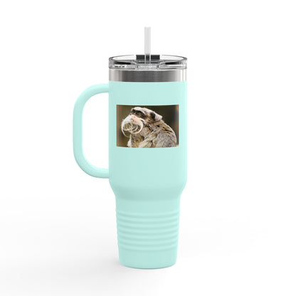 40oz Insulated Travel Mug – Cute Sloth Drinking Coffee Photo