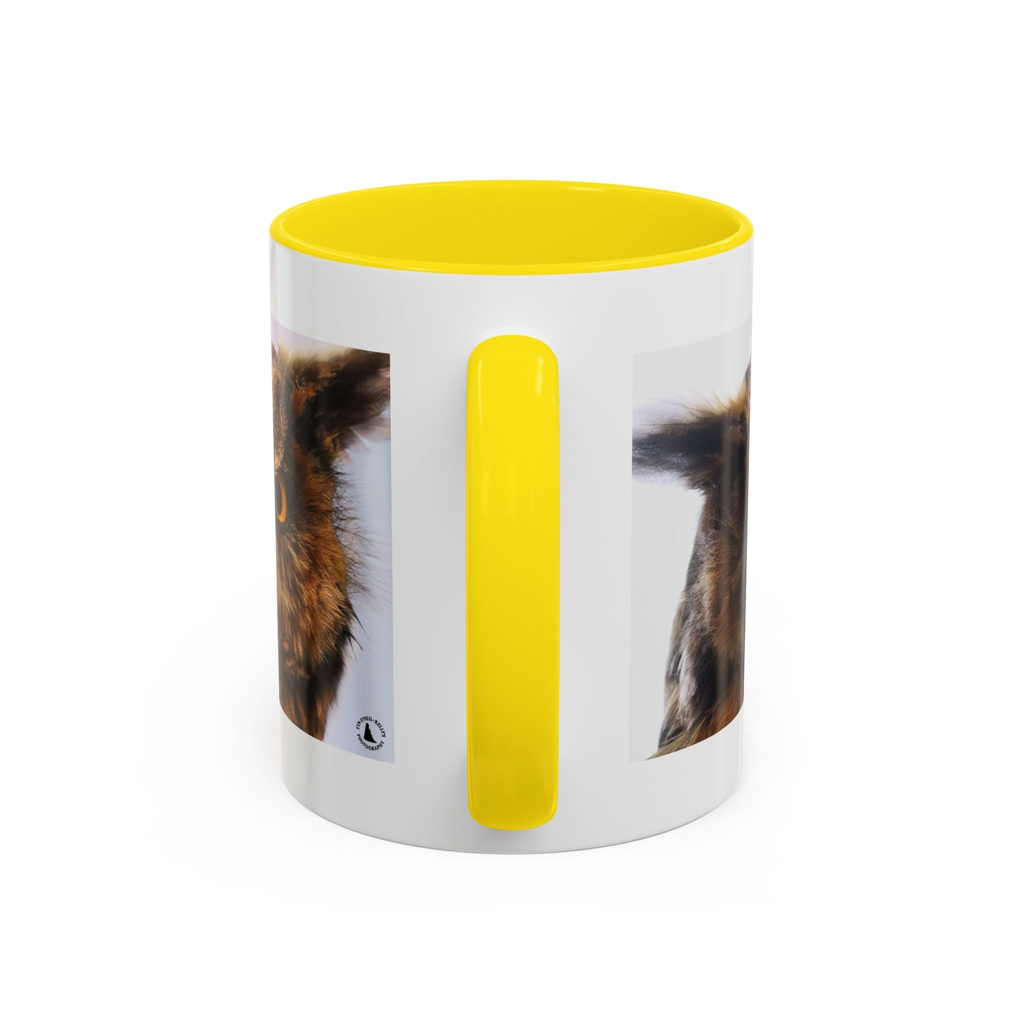 Owl Accent Coffee Mug – Realistic Great Horned Owl Photo (11/15 oz)