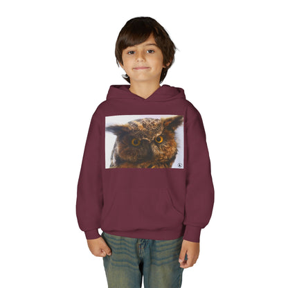 Youth Hoodie with Realistic Owl Art — Cute Kids Animal Pullover